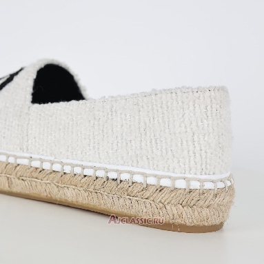 Buy Chanel Tweed Grosgrain CC Espadrilles White Black White G29762-X52061-C9734 Quality Reps Replicas Shoes