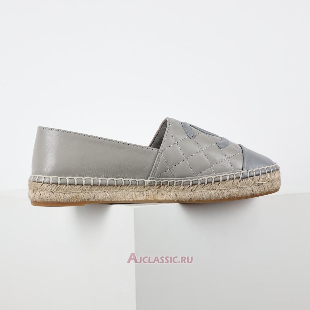 New Chanel Lambskin Quilted CC Espadrilles "Grey" CC-0602N-0001 Shoes