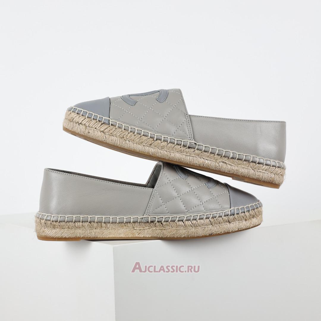 New Chanel Lambskin Quilted CC Espadrilles "Grey" CC-0602N-0001 Shoes