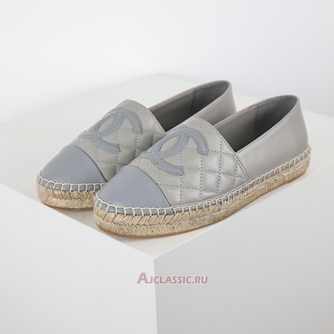 New Chanel Lambskin Quilted CC Espadrilles "Grey" CC-0602N-0001 Shoes