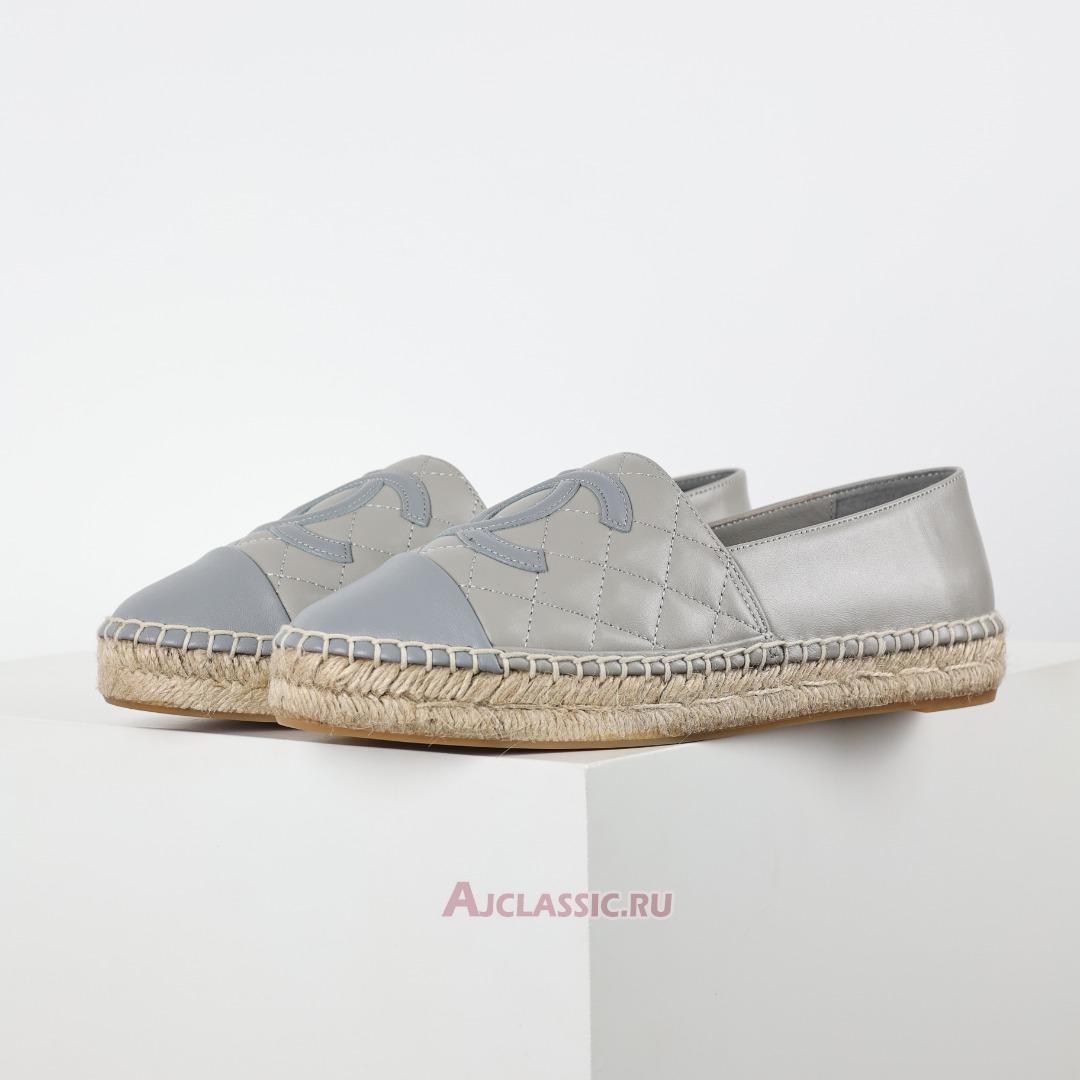 New Chanel Lambskin Quilted CC Espadrilles "Grey" CC-0602N-0001 Shoes