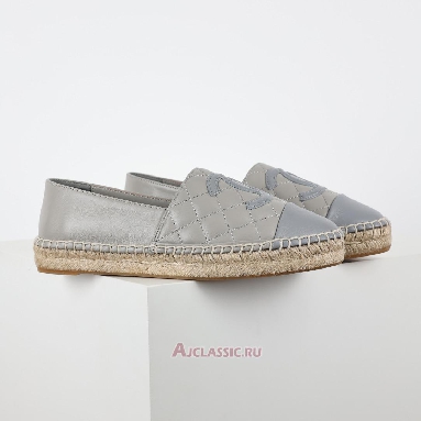 Buy Chanel Lambskin Quilted CC Espadrilles Grey Grey CC-0602N-0001 Quality Reps Replicas Shoes