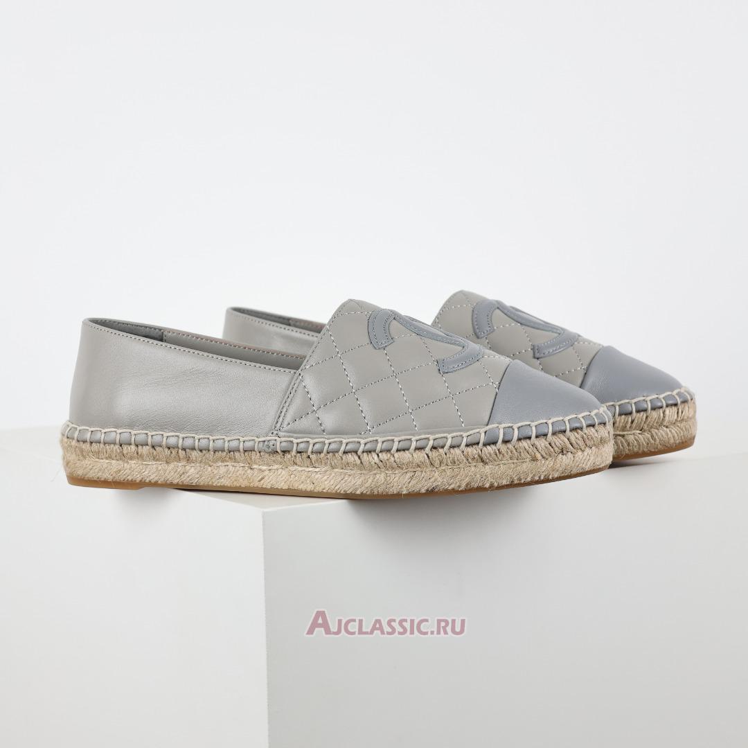 New Chanel Lambskin Quilted CC Espadrilles "Grey" CC-0602N-0001 Shoes