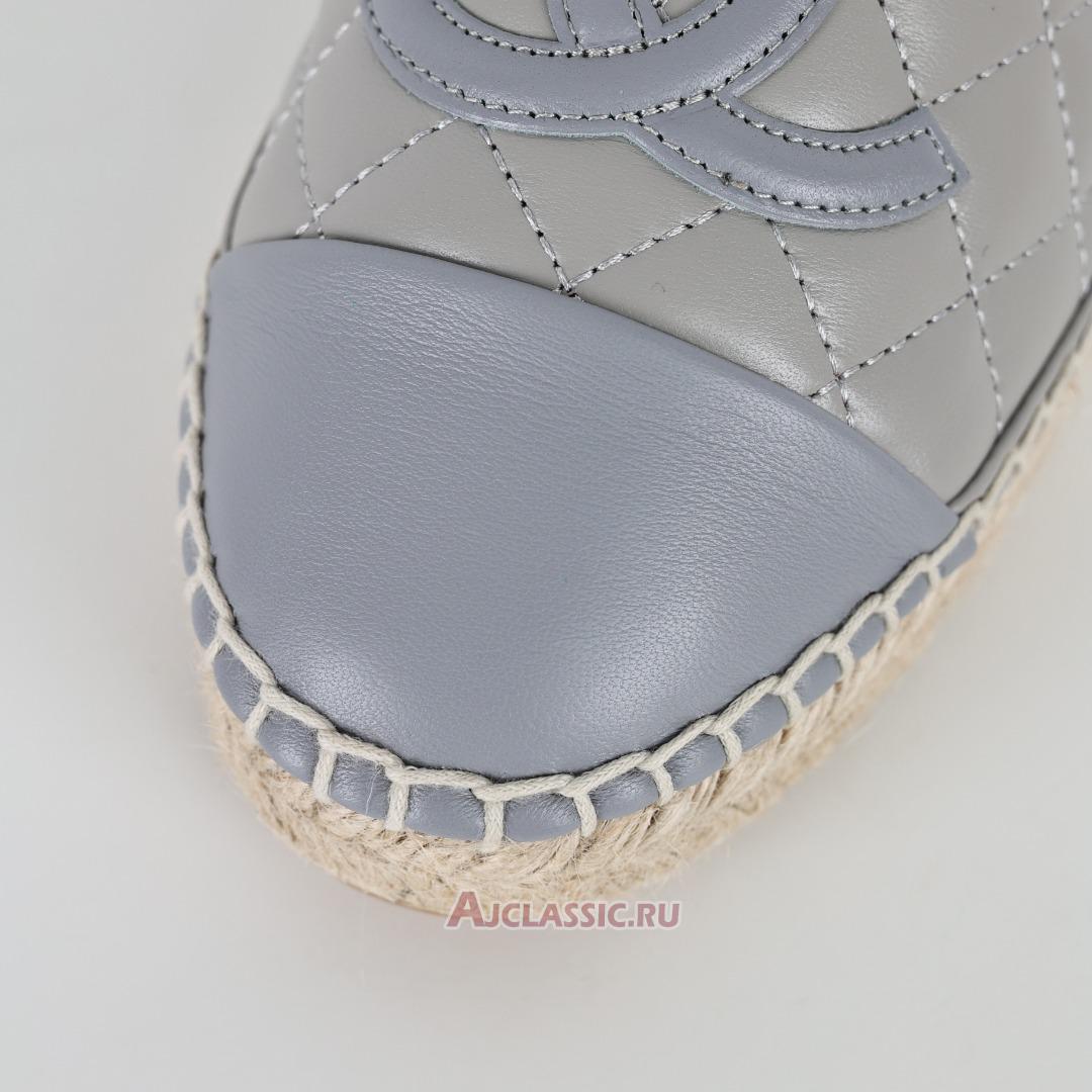 New Chanel Lambskin Quilted CC Espadrilles "Grey" CC-0602N-0001 Shoes
