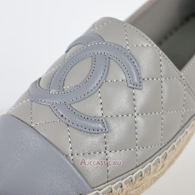Buy Chanel Lambskin Quilted CC Espadrilles Grey Grey CC-0602N-0001 Quality Reps Replicas Shoes