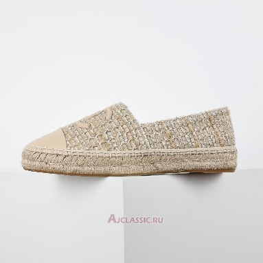 Buy Chanel Tweed Lambskin CC Espadrilles Beige Beige CC-0707N-0008-3 Quality Reps Replicas Shoes