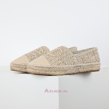 Buy Chanel Tweed Lambskin CC Espadrilles Beige Beige CC-0707N-0008-3 Quality Reps Replicas Shoes