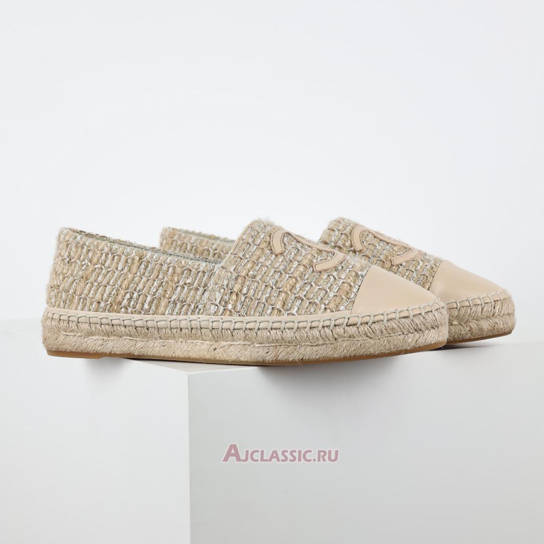 New Chanel Tweed Lambskin CC Espadrilles "Beige" CC-0707N-0008-3 Shoes