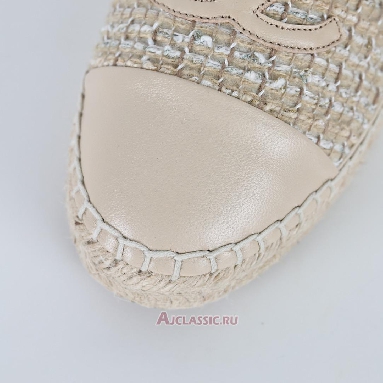 Buy Chanel Tweed Lambskin CC Espadrilles Beige Beige CC-0707N-0008-3 Quality Reps Replicas Shoes
