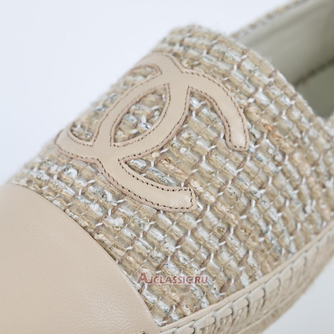 New Chanel Tweed Lambskin CC Espadrilles "Beige" CC-0707N-0008-3 Shoes