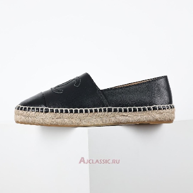 Buy Chanel Lambskin CC Espadrilles Leather Black Black G46313-X01000-94305-3 Quality Reps Replicas Shoes