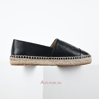 Buy Chanel Lambskin CC Espadrilles Leather Black Black G46313-X01000-94305-3 Quality Reps Replicas Shoes