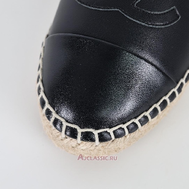 Buy Chanel Lambskin CC Espadrilles Leather Black Black G46313-X01000-94305-3 Quality Reps Replicas Shoes