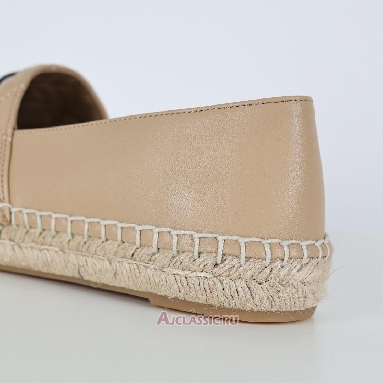 Buy Chanel Espadrille Flats Leather Beige Black Beige G29762-X01000-C0204-2 Quality Reps Replicas Shoes