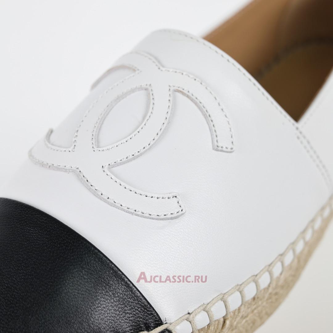 New Chanel Leather CC Espadrille Flats "Off White Black" G46313-X01000-NAEJL-2 Shoes