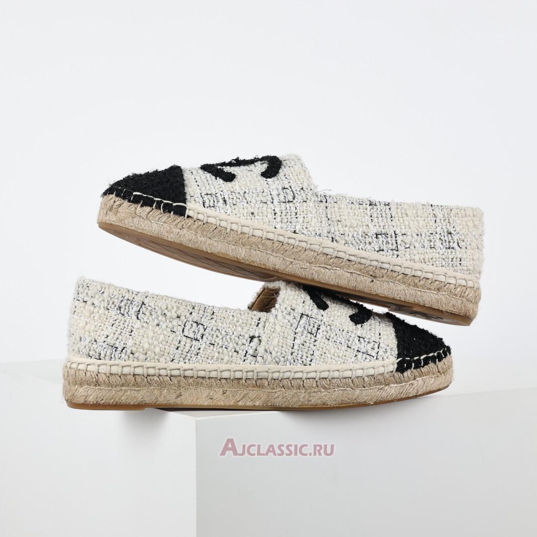 New Chanel Tweed CC Espadrilles "White Blue Black" CC-0707N-0008-4 Shoes