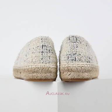 Buy Chanel Tweed CC Espadrilles White Blue Black White CC-0707N-0008-4 Quality Reps Replicas Shoes