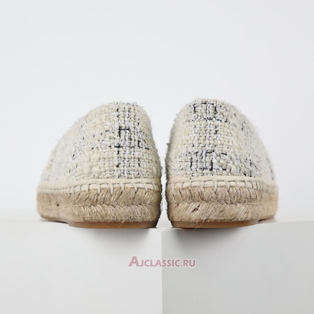 New Chanel Tweed CC Espadrilles "White Blue Black" CC-0707N-0008-4 Shoes