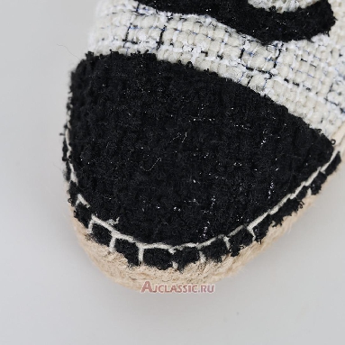 Buy Chanel Tweed CC Espadrilles White Blue Black White CC-0707N-0008-4 Quality Reps Replicas Shoes