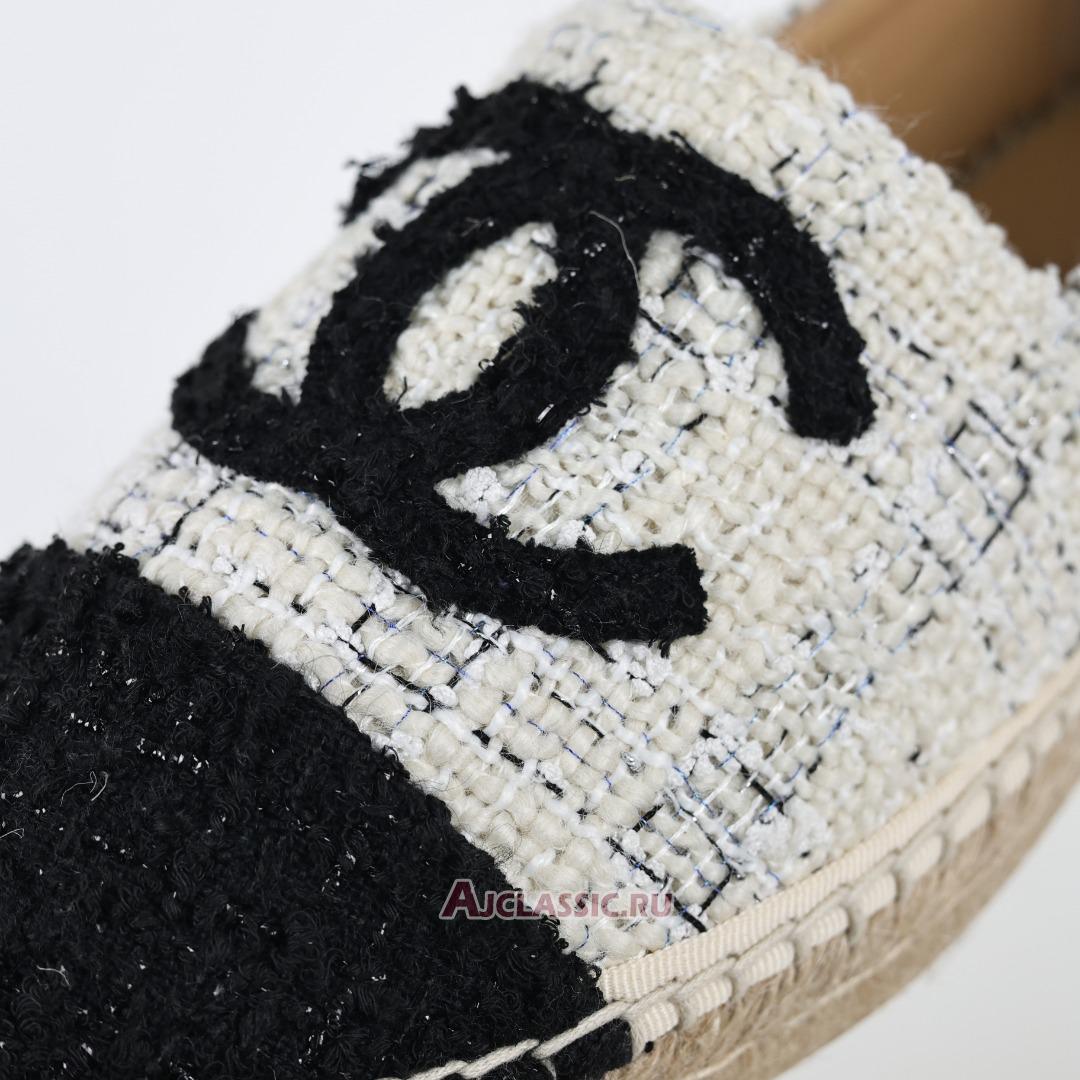 New Chanel Tweed CC Espadrilles "White Blue Black" CC-0707N-0008-4 Shoes