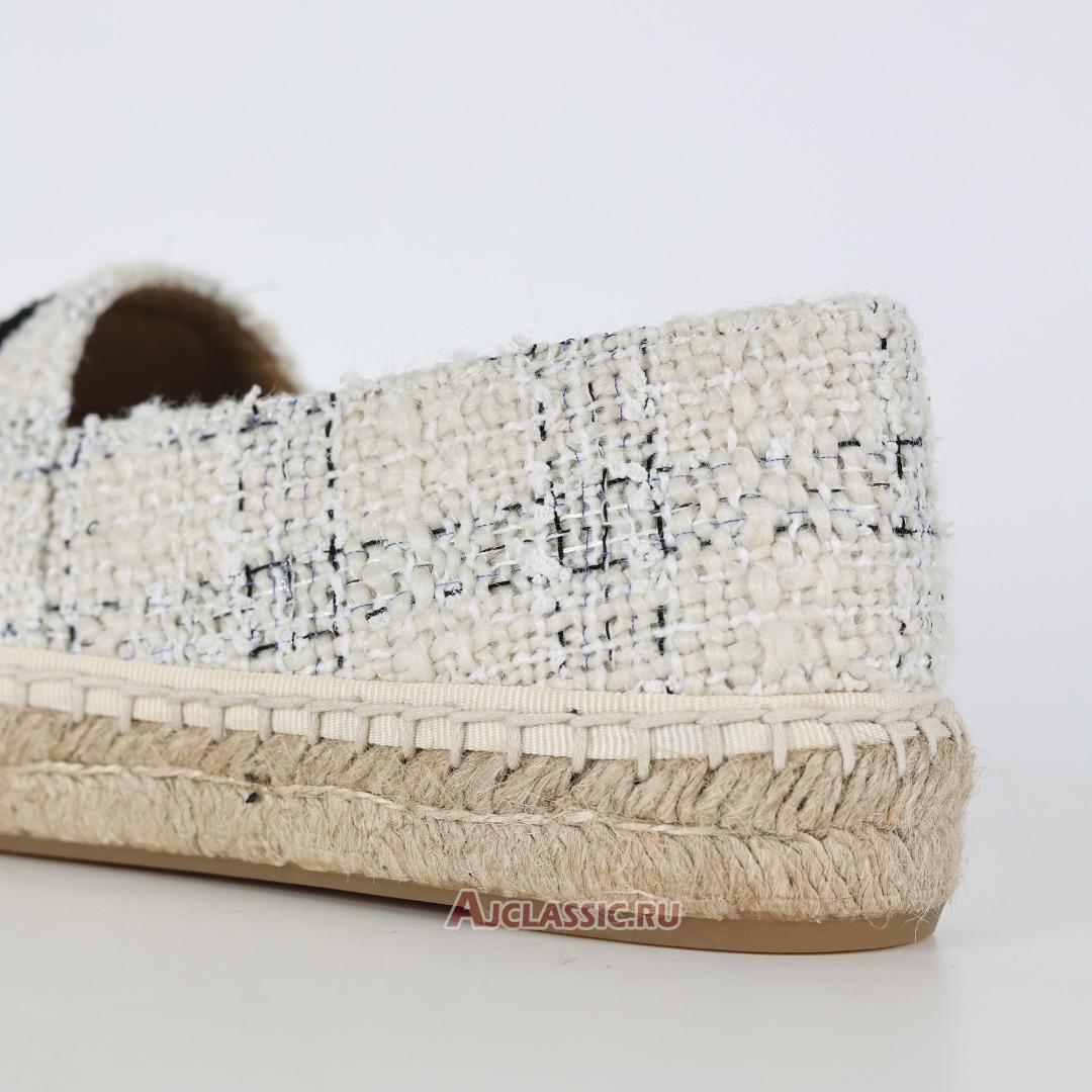 New Chanel Tweed CC Espadrilles "White Blue Black" CC-0707N-0008-4 Shoes