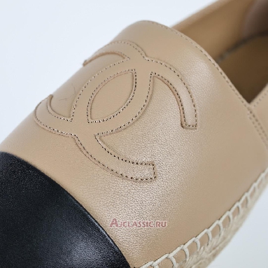 Buy Chanel Leather Lambskin CC Espadrilles Beige Black Beige G29762-X01000-C0204 Quality Reps Replicas Shoes
