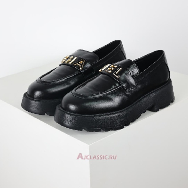Buy Chanel Shiny Calfskin Logo Loafers Black Black G46112-B18839-94305-2 Quality Reps Replicas Shoes