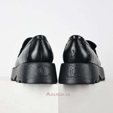 Buy Chanel Shiny Calfskin Logo Loafers Black Black G46112-B18839-94305-2 Quality Reps Replicas Shoes
