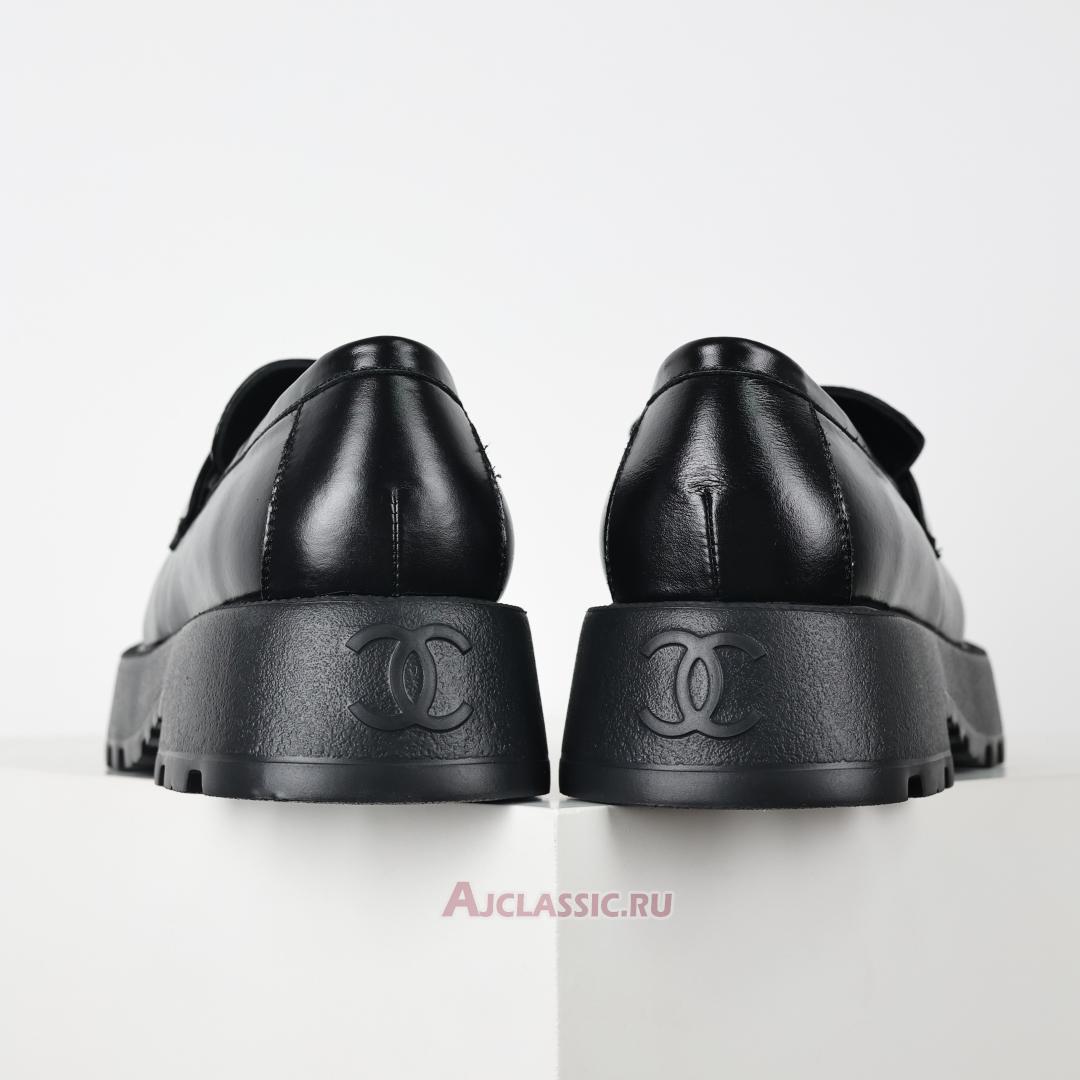 New Chanel Shiny Calfskin Logo Loafers "Black" G46112-B18839-94305-2 Shoes