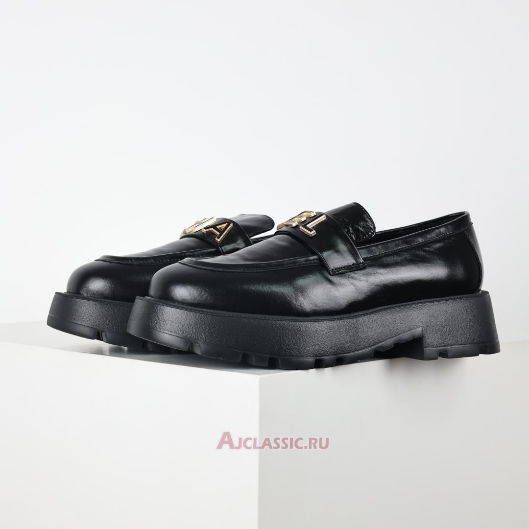 New Chanel Shiny Calfskin Logo Loafers "Black" G46112-B18839-94305-2 Shoes