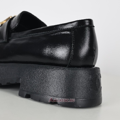 Buy Chanel Shiny Calfskin Logo Loafers Black Black G46112-B18839-94305-2 Quality Reps Replicas Shoes