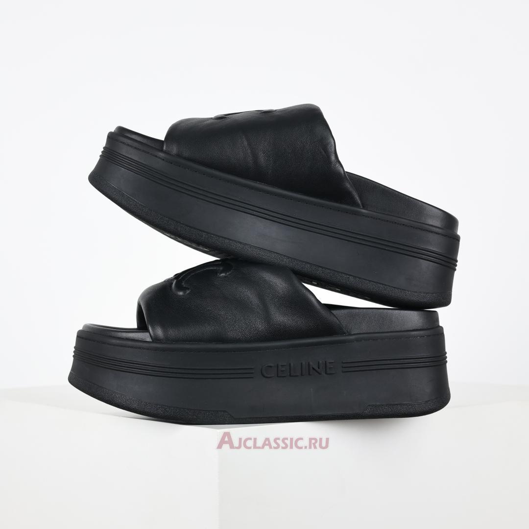 New Celine Block Slide With Triomphe IN Lambskin "Black" 360435129C.38NO Shoes