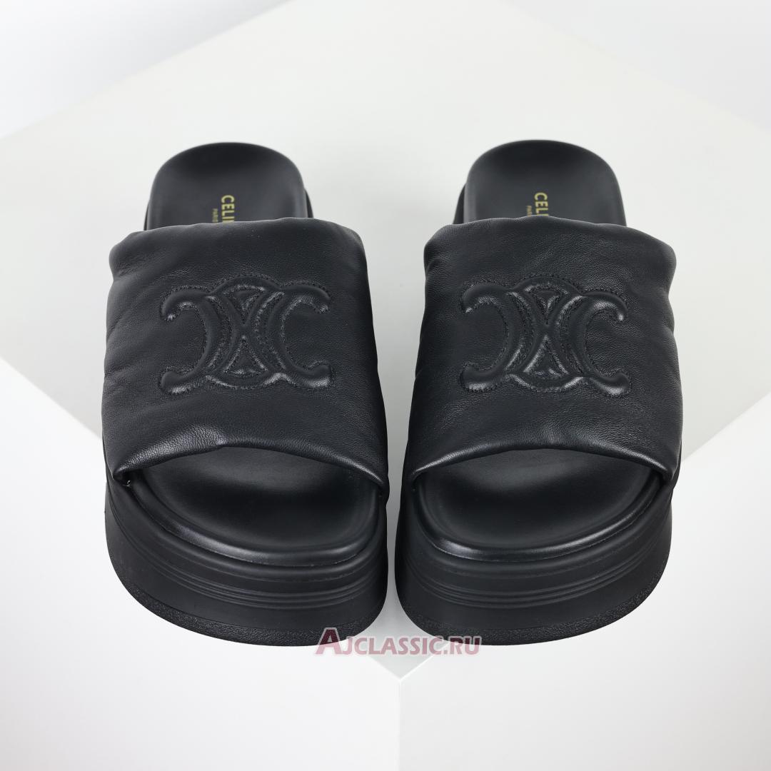 New Celine Block Slide With Triomphe IN Lambskin "Black" 360435129C.38NO Shoes