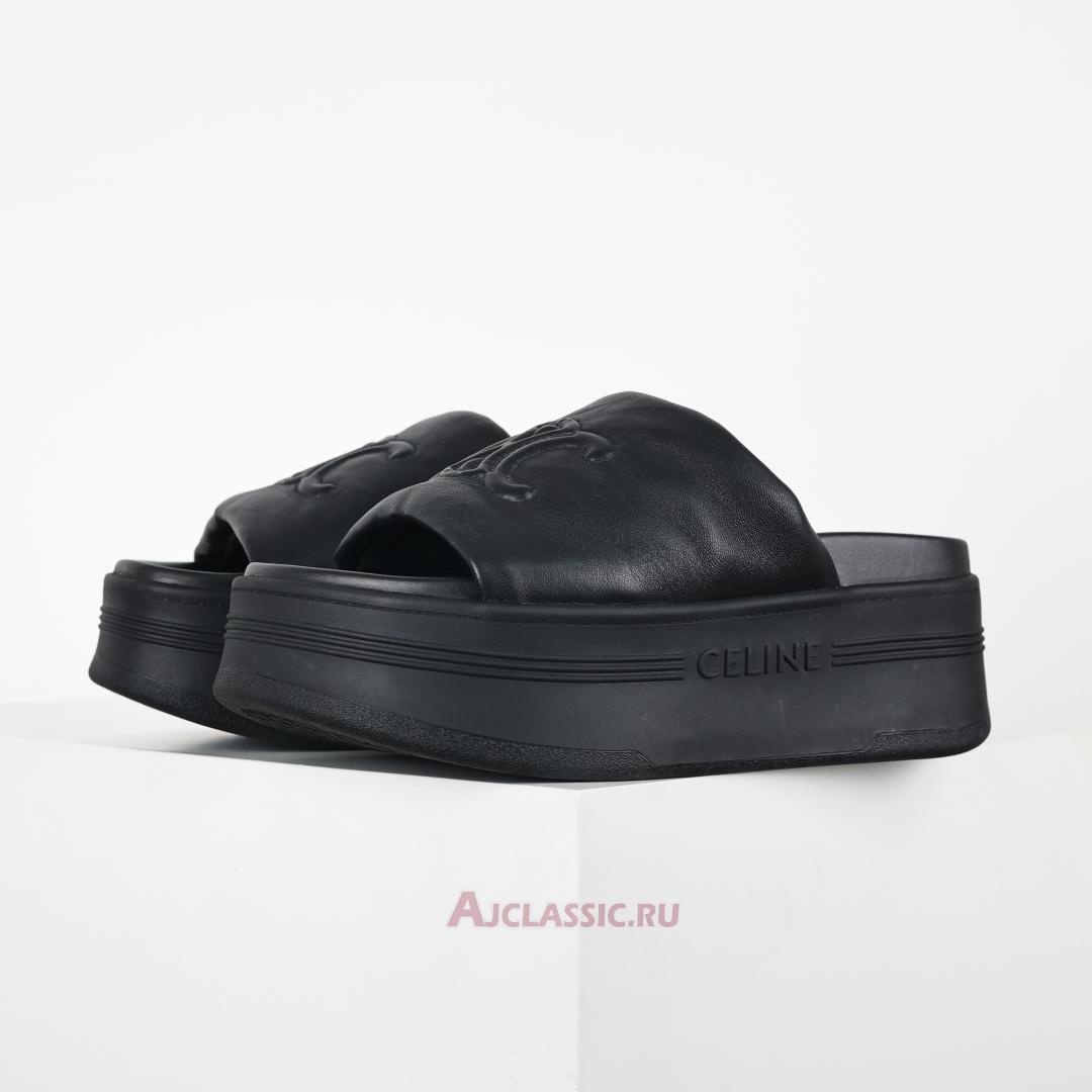 New Celine Block Slide With Triomphe IN Lambskin "Black" 360435129C.38NO Shoes