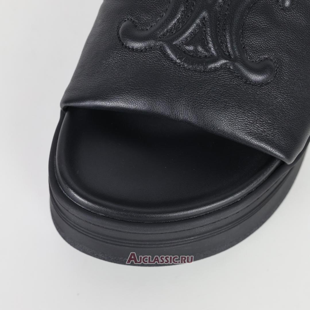 New Celine Block Slide With Triomphe IN Lambskin "Black" 360435129C.38NO Shoes