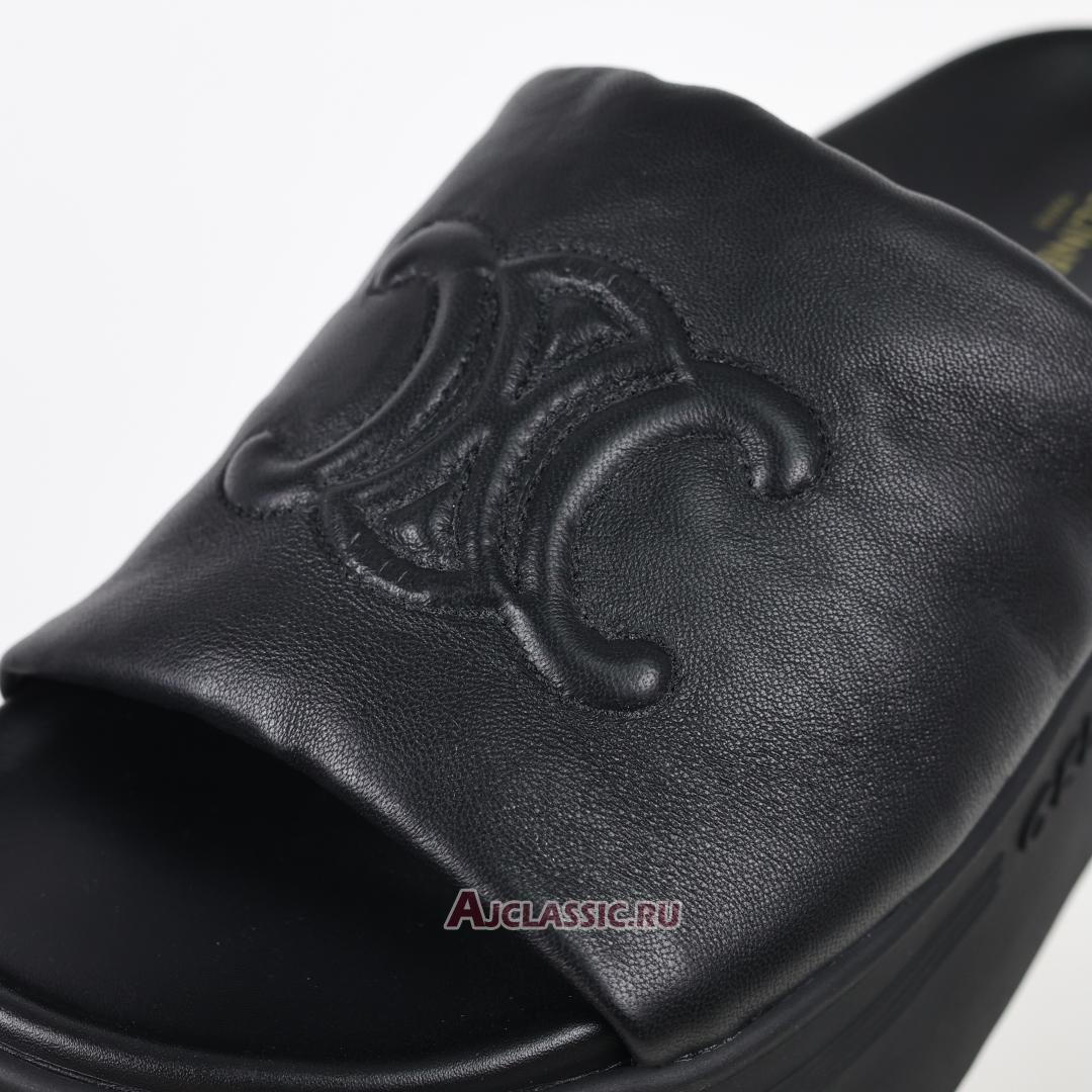 New Celine Block Slide With Triomphe IN Lambskin "Black" 360435129C.38NO Shoes
