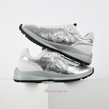 Buy Chanel Laminated Calfskin Suede CC Sneakers Silver Light Grey Silver G39792-Y56368-K5451-2 Quality Reps Replicas Shoes