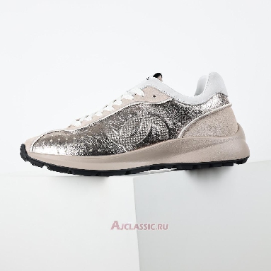 Buy Chanel Laminated Calfskin Suede CC Sneakers Silver Beige Silver G39792-Y56368-K5451-3 Quality Reps Replicas Shoes