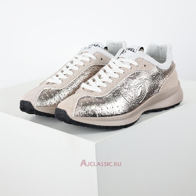 Buy Chanel Laminated Calfskin Suede CC Sneakers Silver Beige Silver G39792-Y56368-K5451-3 Quality Reps Replicas Shoes