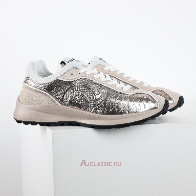 Buy Chanel Laminated Calfskin Suede CC Sneakers Silver Beige Silver G39792-Y56368-K5451-3 Quality Reps Replicas Shoes