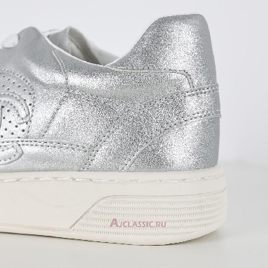 Buy Chanel Laminated Calfskin CC Sneakers Silver Silver G39792-Y56368-K5451-4 Quality Reps Replicas Shoes