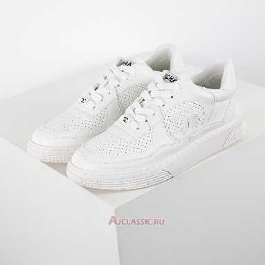 Buy Chanel 23 A Collection Leather Sneakers White White G45079-B13302-NP503 Quality Reps Replicas Shoes