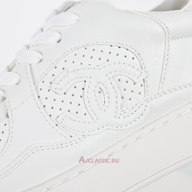 Buy Chanel 23 A Collection Leather Sneakers White White G45079-B13302-NP503 Quality Reps Replicas Shoes