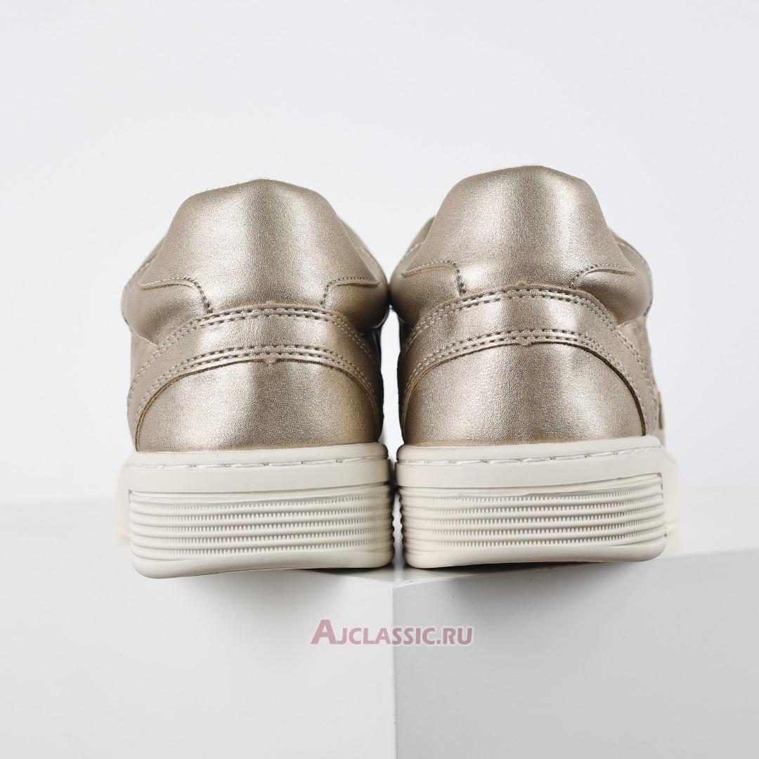 New Chanel Laminated Calfskin CC Sneakers "Gold" G45079-B13302-NP503-2 Shoes