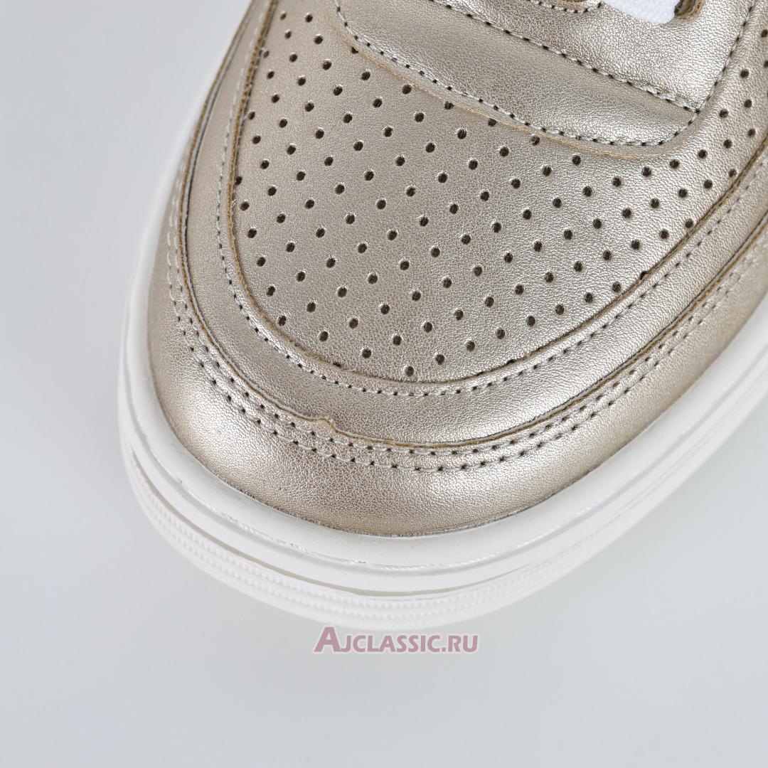 New Chanel Laminated Calfskin CC Sneakers "Gold" G45079-B13302-NP503-2 Shoes