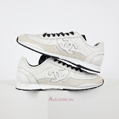 Buy Chanel Calfskin & Suede Calfskin Sneaker White Black White G46372-B19848-NAFGP Quality Reps Replicas Shoes