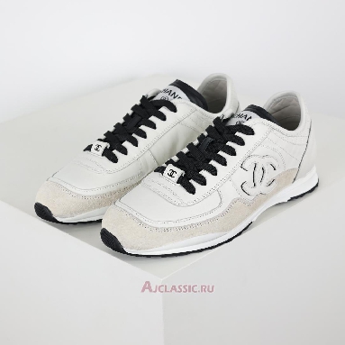 Buy Chanel Calfskin & Suede Calfskin Sneaker White Black White G46372-B19848-NAFGP Quality Reps Replicas Shoes
