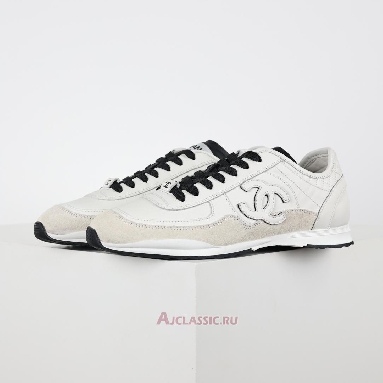 Buy Chanel Calfskin & Suede Calfskin Sneaker White Black White G46372-B19848-NAFGP Quality Reps Replicas Shoes