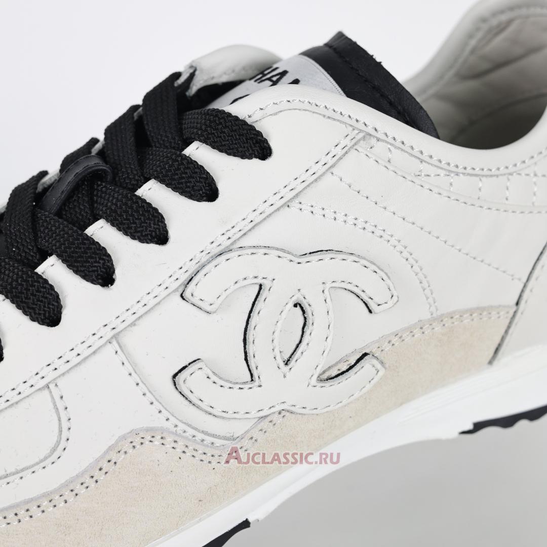 New Chanel Calfskin & Suede Calfskin Sneaker "White Black" G46372-B19848-NAFGP Shoes