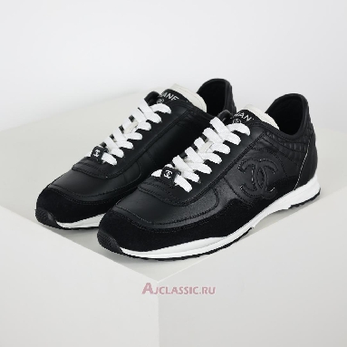 Buy Chanel Calfskin & Suede Calfskin Sneaker Black White Black G46372-B19848-NAFGO Quality Reps Replicas Shoes